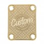 Engraved Guitar Joint/Heel Neck Plate, Gold (Standard 4 Bolt) Floral Medallion Pattern (G2028)
