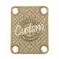 Engraved Guitar Joint/Heel Neck Plate, Gold (Standard 4 Bolt) Floral Medallion Pattern (G2028)