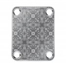 Engraved Guitar Joint/Heel Neck Plate, Chrome (Standard 4 Bolt) Trellis Pattern 2 (C2009)