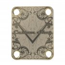 Engraved Guitar Joint/Heel Neck Plate, Gold (Standard 4 Bolt) Damask Pattern Cstm Shop (G2025)