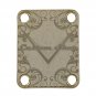 Engraved Guitar Joint/Heel Neck Plate, Gold (Standard 4 Bolt) Damask Pattern Cstm Shop (G2025)