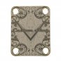 Engraved Guitar Joint/Heel Neck Plate, Gold (Standard 4 Bolt) Damask Pattern Cstm Shop (G2025)