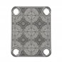 Engraved Guitar Joint/Heel Neck Plate, Nickel (Standard 4 Bolt) Floral Trellis Pattern 4 (N2013)