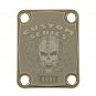 Engraved Guitar Joint/Heel Neck Plate, Gold (Standard 4 Bolt) Flaming Skull Serial #1 (G2021)