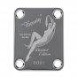 Engraved Guitar Joint/Heel Neck Plate, Chrome (Standard 4 Bolt) Moon Beauty Serial 0001 (C2083)