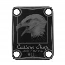 Engraved Guitar Joint/Heel Neck Plate, Black (Standard 4 Bolt) Eagle CS US Made 0001 (B2010)