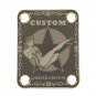 Engraved Guitar Joint/Heel Neck Plate, Gold (Standard 4 Bolt) Custom Star Scroll Pinup (G2020)