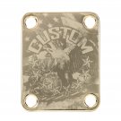 Engraved Guitar Joint/Heel Neck Plate, Gold (Standard 4 Bolt) Relic USA Flag And Eagle (G2015)