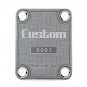 Engraved Guitar Joint/Heel Neck Plate, Chrome (Standard 4 Bolt) Custom USA Serial 0001 (C2074)