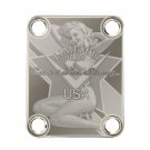 Engraved Guitar Joint/Heel Neck Plate, Nickel (Standard 4 Bolt) Limited USA Custom Pinup (N2007)