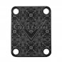 Engraved Guitar Joint/Heel Neck Plate, Black (Standard 4 Bolt) Floral Trellis Pattern 1 (B2008)