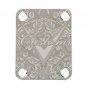 Engraved Guitar Joint/Heel Neck Plate, Nickel (Standard 4 Bolt) Custom Vines and Leaves (N2004)
