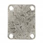 Engraved Guitar Joint/Heel Neck Plate, Nickel (Standard 4 Bolt) Paisley Scroll Pattern (N2135)