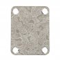Engraved Guitar Joint/Heel Neck Plate, Nickel (Standard 4 Bolt) Paisley Scroll Pattern (N2135)