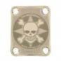 Engraved Guitar Joint/Heel Neck Plate, Gold (Standard 4 Bolt) Skull Crossbones LE USA (G2002)