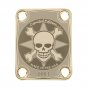 Engraved Guitar Joint/Heel Neck Plate, Gold (Standard 4 Bolt) Skull Crossbones LE USA (G2002)