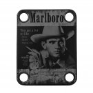 Engraved Guitar Joint/Heel Neck Plate, BLACK (Standard 4 Bolt) Marlboro Man Vintage Ad (B2089)