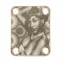 Engraved Guitar Joint/Heel Neck Plate, Gold (Standard 4 Bolt) Black Beauty in Pearls (G2123)
