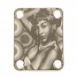 Engraved Guitar Joint/Heel Neck Plate, Gold (Standard 4 Bolt) Black Beauty in Pearls (G2123)