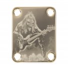 Engraved Guitar Joint/Heel Neck Plate, Gold (Standard 4 Bolt) Maiden Eddie the Head 01 (G2110)