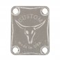 Engraved Guitar Joint/Heel Neck Plate, Nickel (Standard 4 Bolt) Relic Aged Western Skull (N2109)