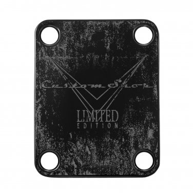 Engraved Guitar Joint/Heel Neck Plate, Black (Standard 4 Bolt) Vintage CS Limited Ed (B2092)
