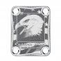 Engraved Guitar Joint/Heel Neck Plate, Chrome (Standard 4 Bolt) USA Made Flag and Eagle (C2016)