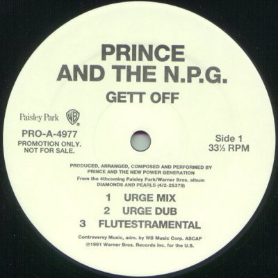 Prince and The N.P.G. Gett Off Promo12"" Singl