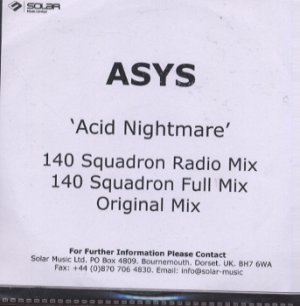 ASYS - Acid Nightmare - UK Promo  CD Single