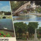 BEDFORD 3 Views - War Memorial - The Bridge - The Suspension Bridge Postcard
