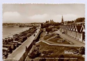Weymouth Esplanade From Greenhill Gardens  Postcard SUNRAY Series  RP