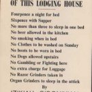 Rules of this Lodging House by IZIKIAH O'DONIVIAN Postcard