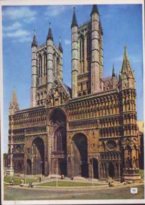 Lincolin Cathedral. West End Postcard Water Scot