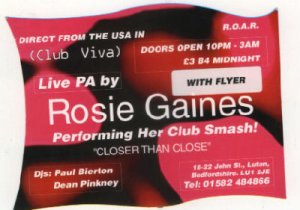Rosie Gaines - Flyer - Rosie Gaines - UK   Flyer -   M