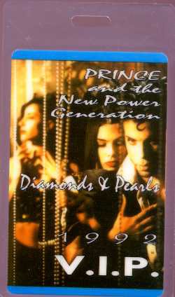Prince - Laminate - Diamonds & Pearls 1992 V.I.P. TOUR LAMINATE - USA   Laminate