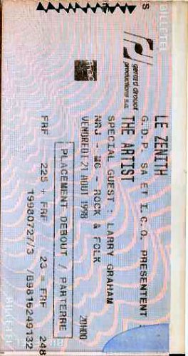 Prince - Ticket - Paris 1998 - France   Ticket -   ex