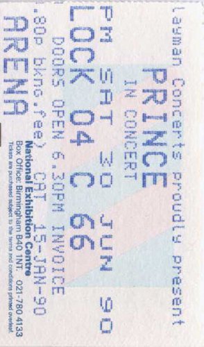 Prince - Ticket - Birmingham 1990 - UK   Ticket -   ex