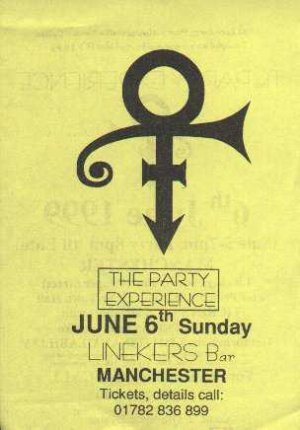 Prince - Flyer - The Party Experience Manchester 1999 - UK   Flyer -   m