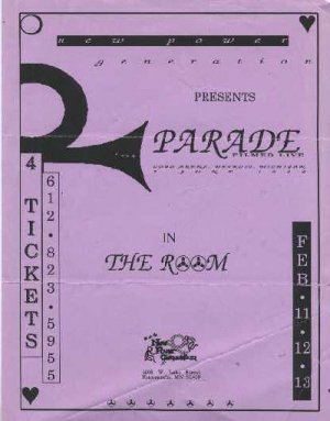 Prince - Flyer - Parade in The Room - USA   Flyer -   vg