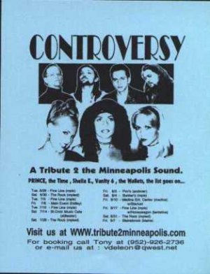 Prince - Flyer - Controversy Tribute Band - USA   Flyer -   M