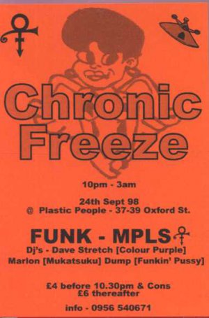 Prince - Flyer - Chronic Freeze - UK   Flyer -   m