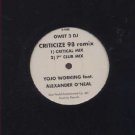 Yojo Working ft Alexander O'Neal - Criticize 98 Remix - UK Promo  12" Single -