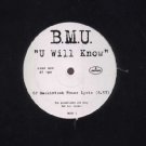 B.M.U. - U Will Know - UK Promo  12" Single - BMUDJ1 ex/ex