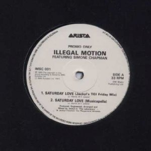 Illegal Motion ft Simone Chapman - Saturday Love - UK Promo  12" Single - IMSC00