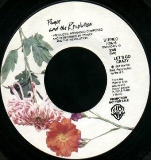 Prince - Let's Go Crazy - USA Promo  7" Single - 7-29216 m/m