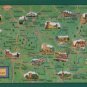 MAP OF THE COTWOLDS POSTCARD - SALMON