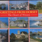 GREETINGS FROM DORSET POSTCARD - SALMON