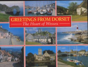 GREETINGS FROM DORSET POSTCARD - SALMON