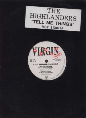 The Highlanders - Tell Me Things - UK 12" Single - VST1130DJ vg/vg
