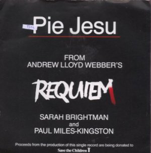 Sarah Brightman and Paul Miles-Kingston - Pie Jesu - UK 7" Single - WEBBER1 ex/